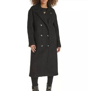 Karl Lagerfeld Paris Black Double-Breasted Coat